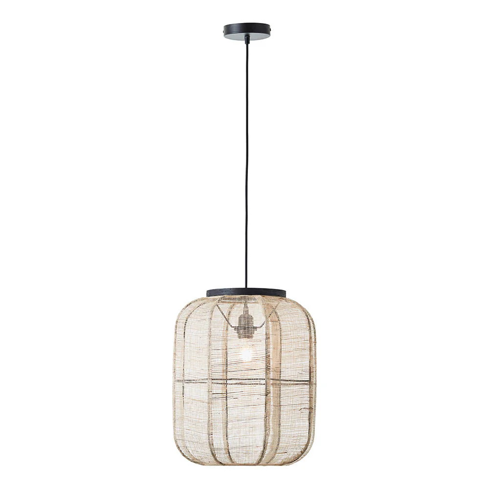 Ada 1Lt Handmade Wood & Linen Pendant - Medium/Large - Image 9
