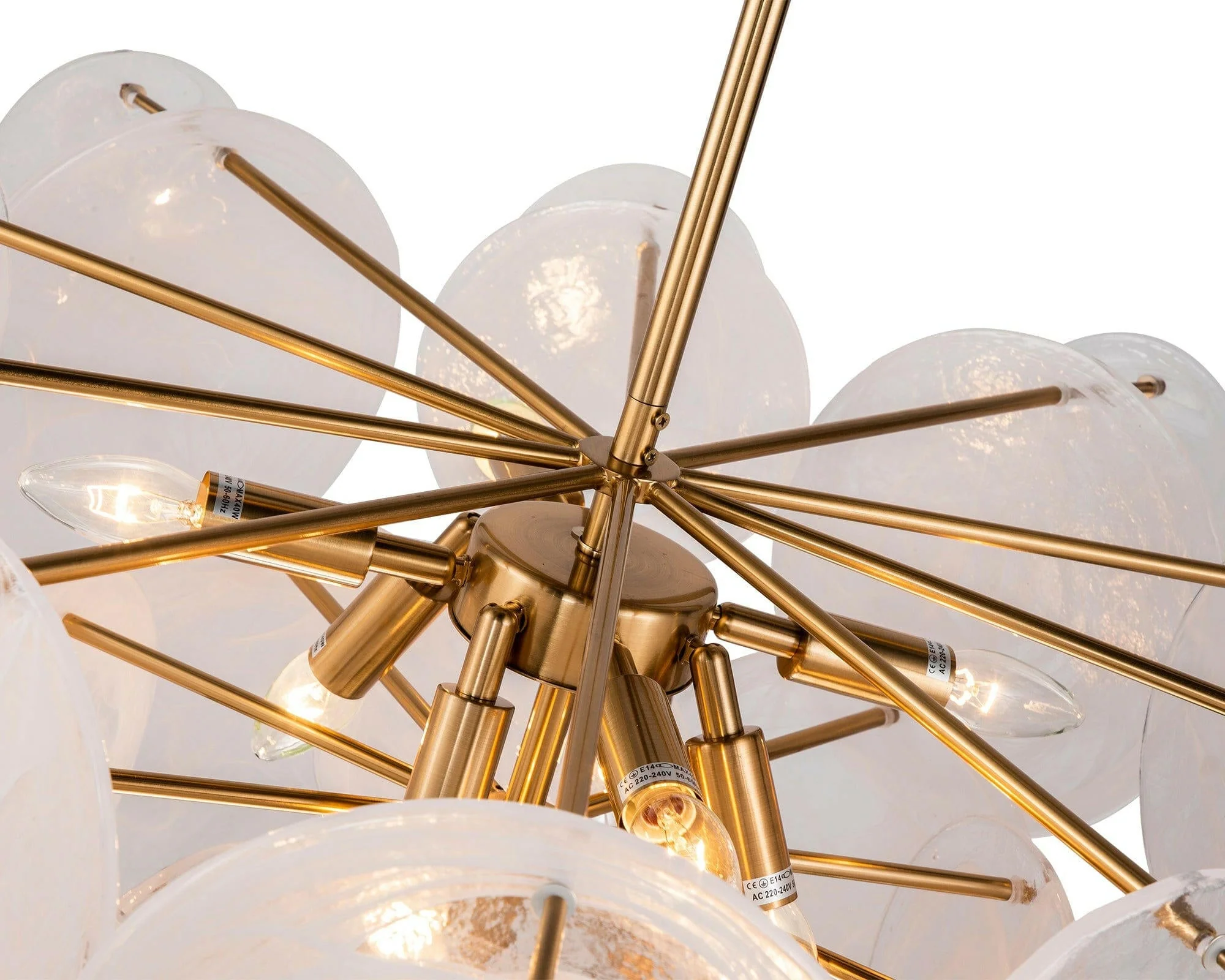 Adagio Pendant Lamp – White Antique Brass E14 - Image 3