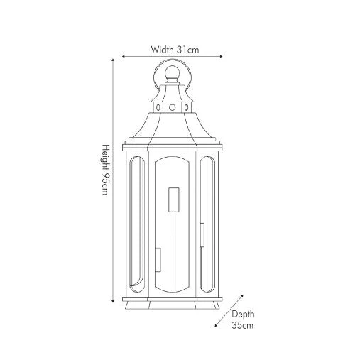 Adaline Antique Wood Lantern Table Lamp- Grey / White Wash - Image 12