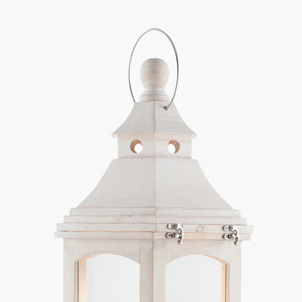Adaline Antique Wood Lantern Table Lamp- Grey / White Wash - Image 21