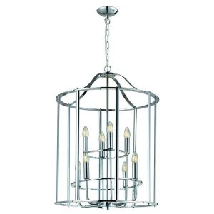 Adare 8Lt Ceiling Light - Satin Nickel/ Chrome Finishes