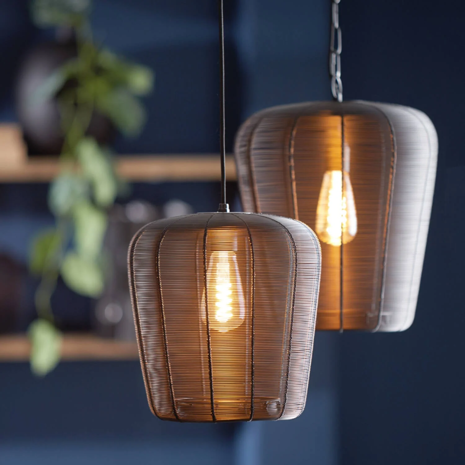 Adeta 1Lt Pendant Matt Black/ Gold - Various Sizes - Image 11