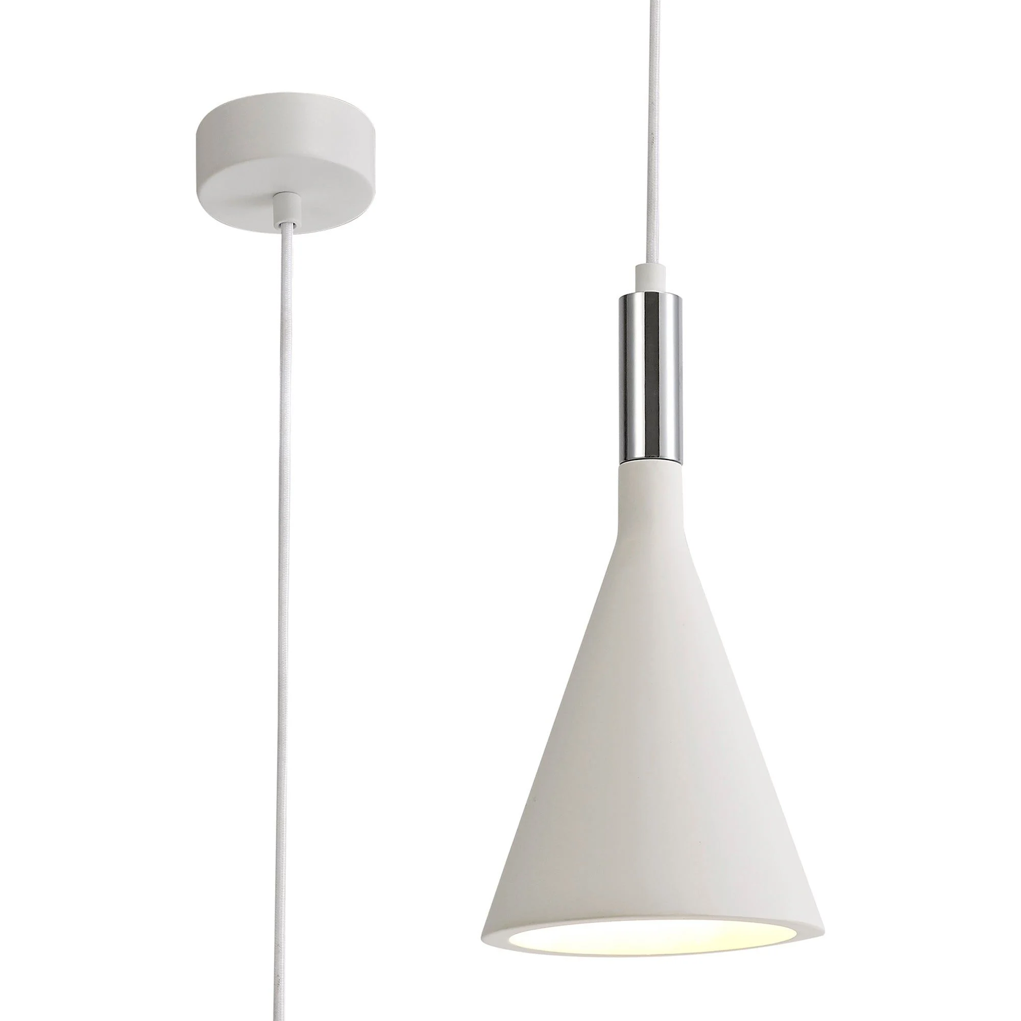 Adnonis Medium Pendant, White Paintable Gypsum - Image 3