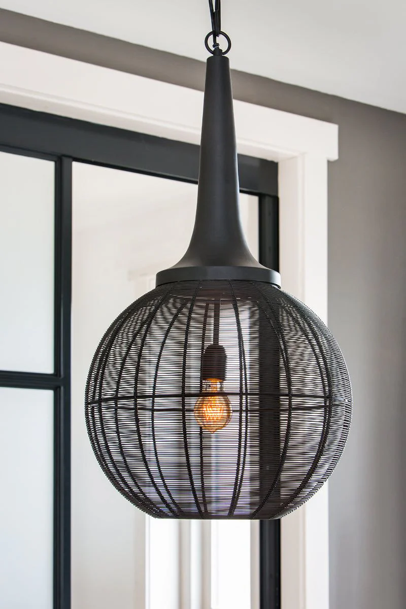Adrienne Large Hanging Lamp - Black Finish - Image 2