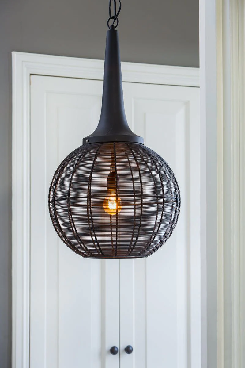 Adrienne Large Hanging Lamp - Black Finish - Image 3