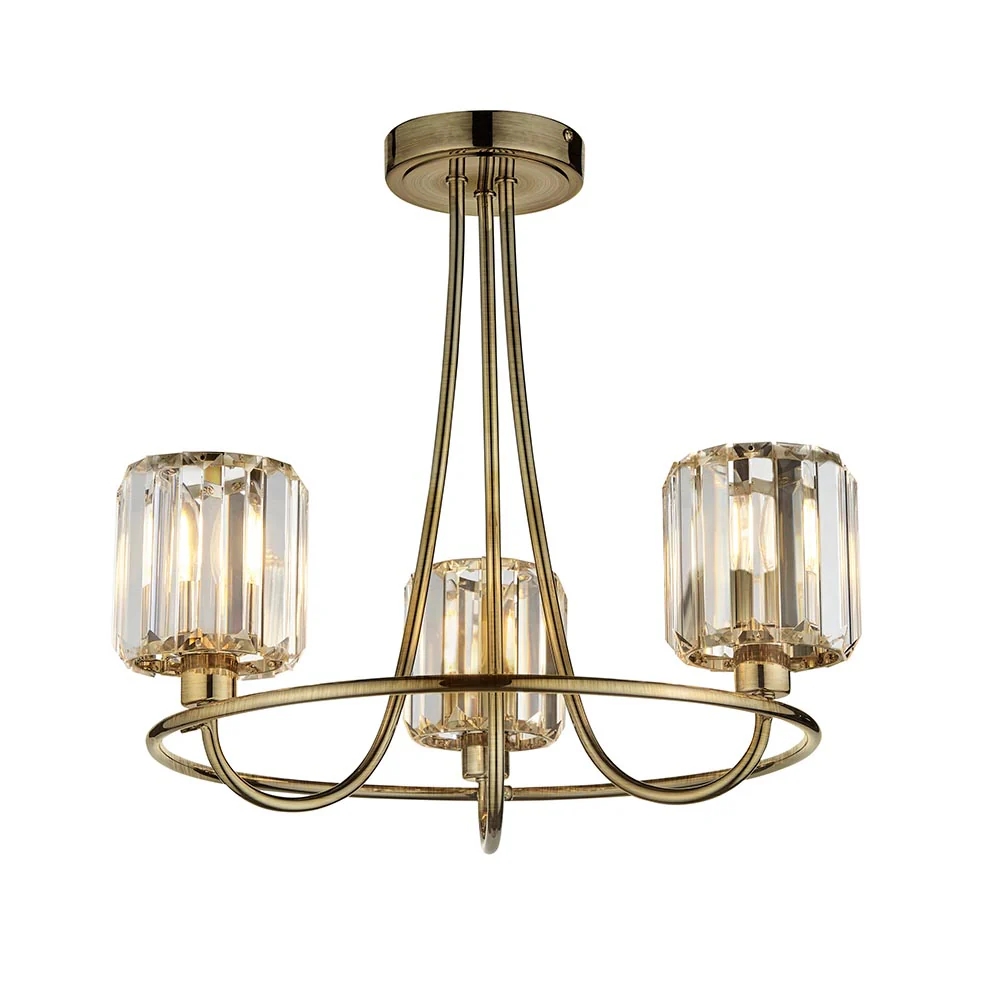 Advent 3/5Lt Multi-Arm Pendant - Antique Brass/Bright Nickel - Image 4