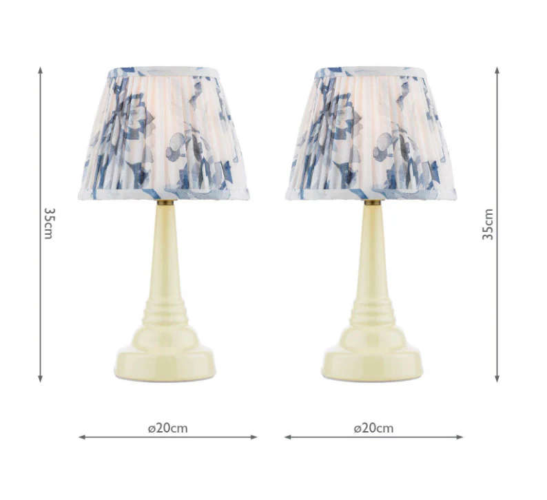 Adwick Twin Pack Table Lamp Cream Ceramic With Shade - Image 3