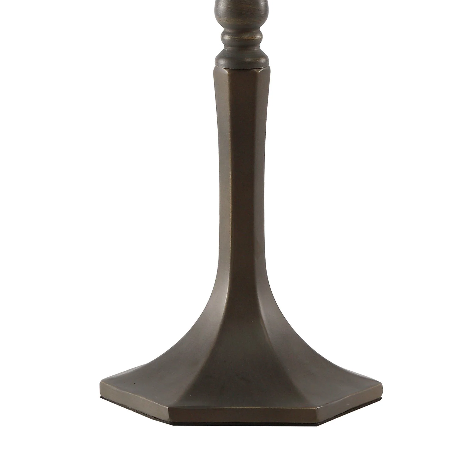Aero 1 Light Octagonal Table Lamp E27 With 30cm Tiffany Shade, Beige/Clear Crystal/Aged Antique Brass - Image 2