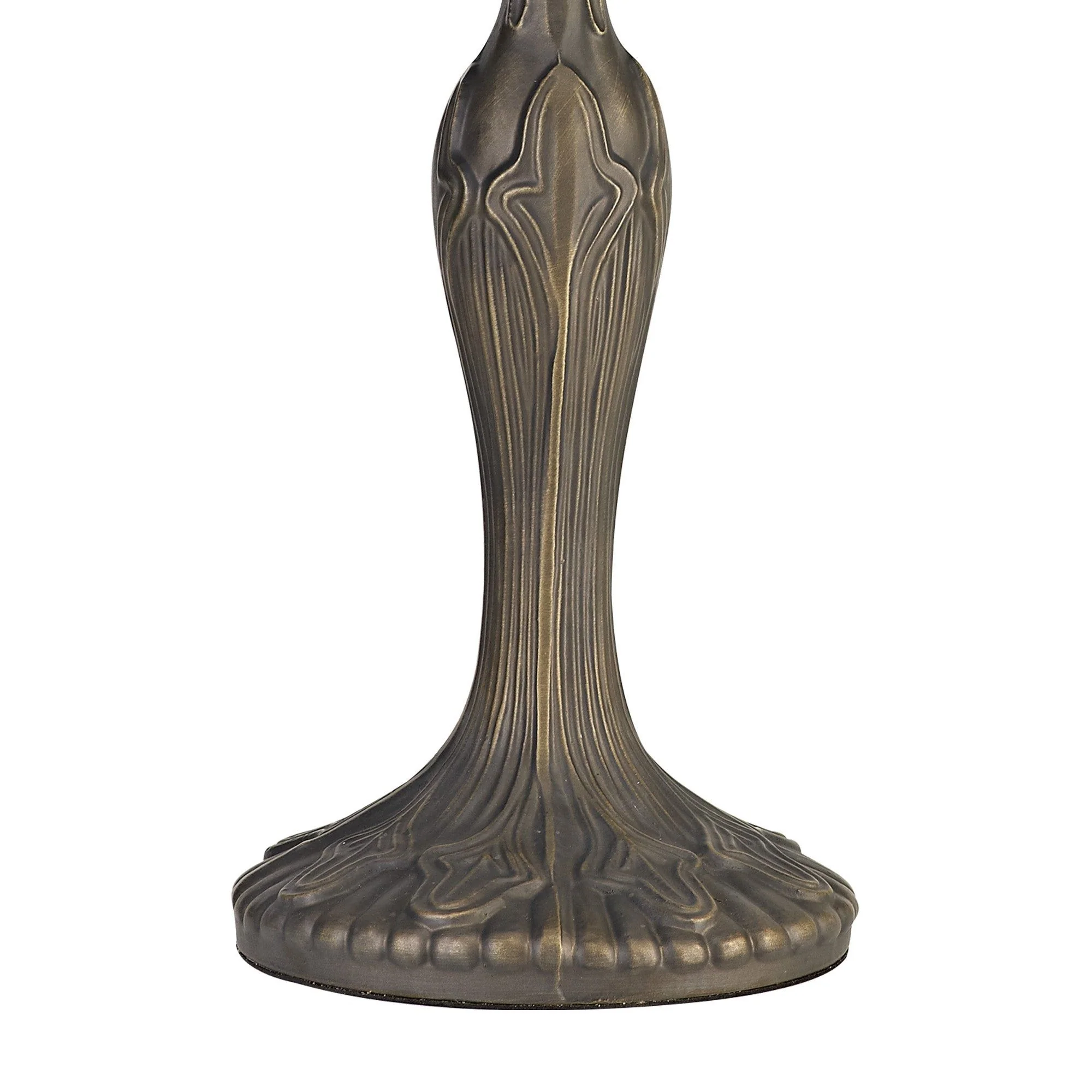 Aero 2 Light Curved/Octagonal Table Lamp E27 With 40cm Tiffany Shade, Beige/Clear Crystal/Aged Antique Brass - Image 2