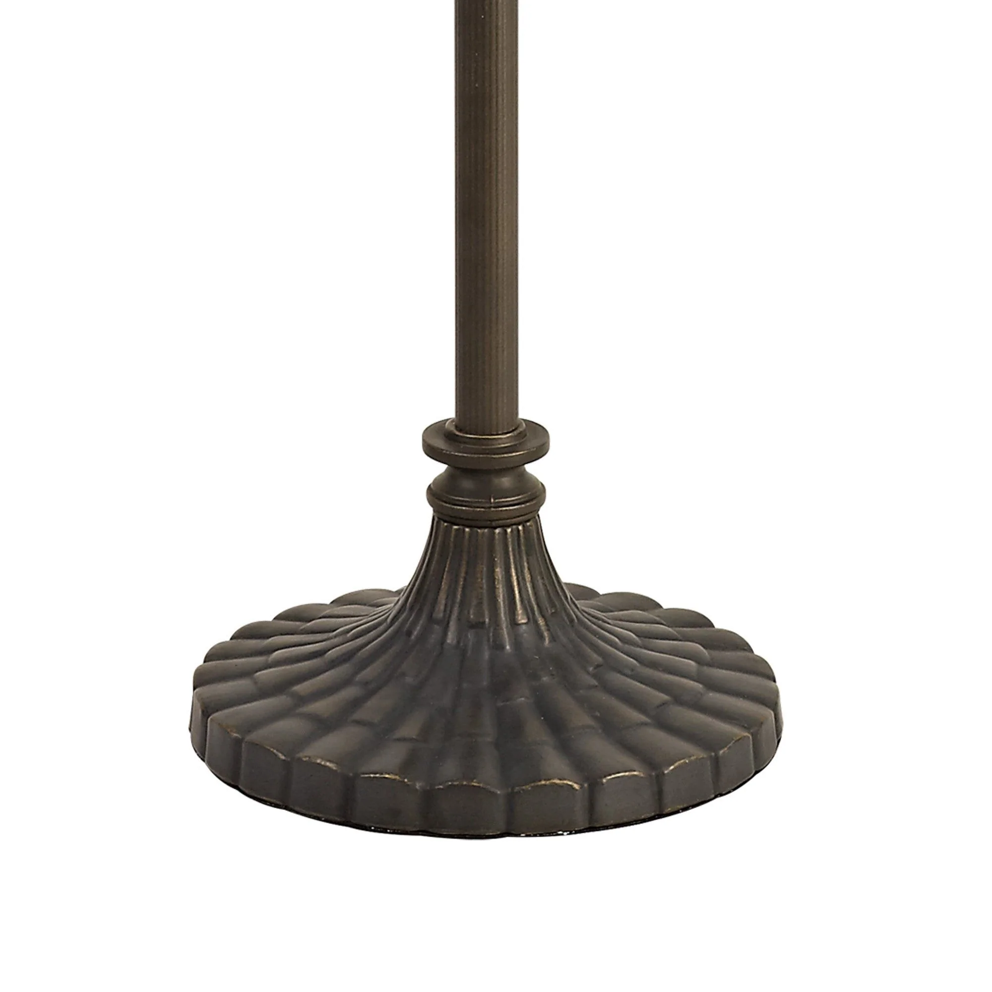 Aero 2 Light Stepped Design Floor Lamp E27 With 40/50cm Tiffany Shade, Beige/Clear Crystal/Aged Antique Brass - Image 4