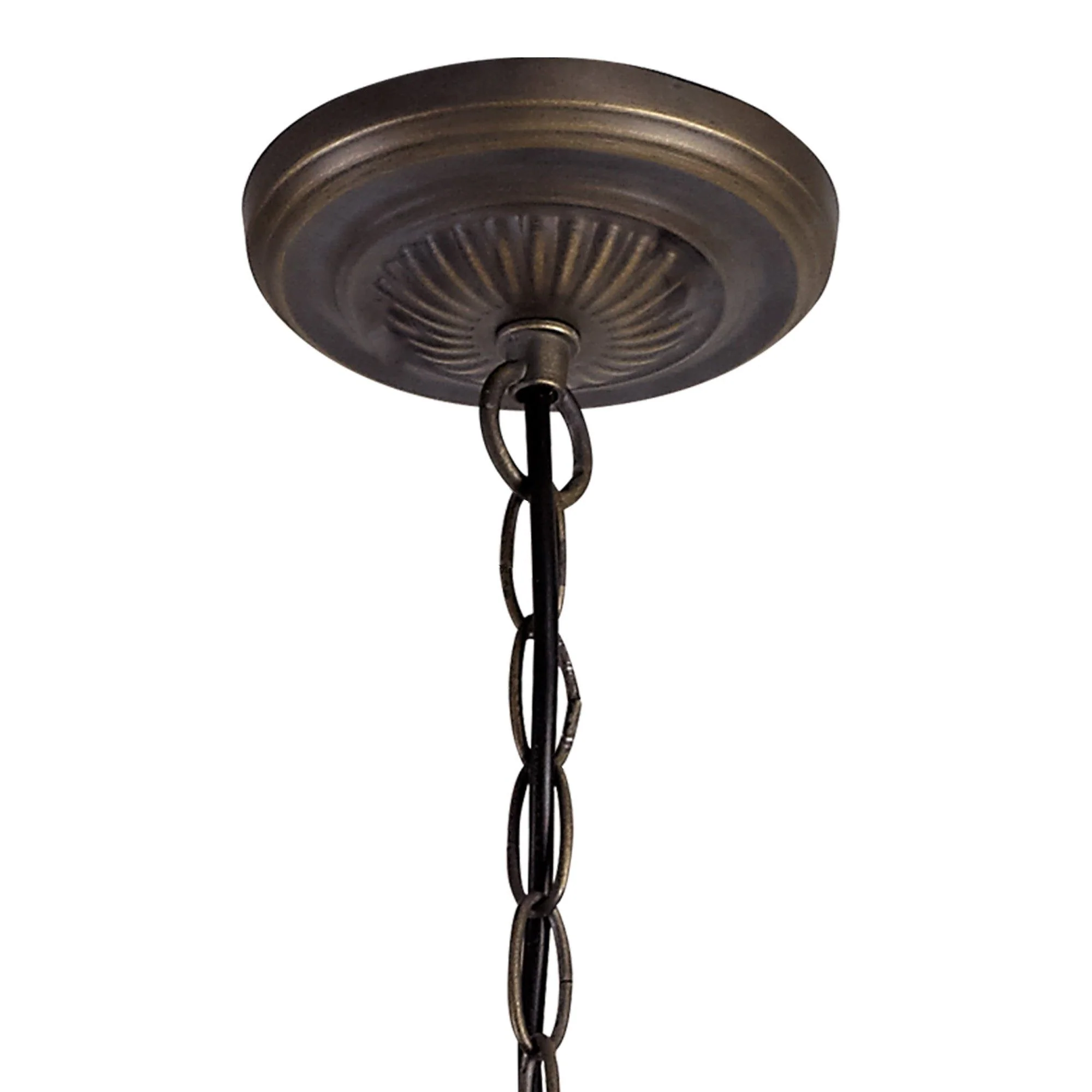 Aero 2 Light Uplighter Pendant E27 With 30cm Tiffany Shade, Beige/Clear Crystal/Aged Antique Brass - Image 5