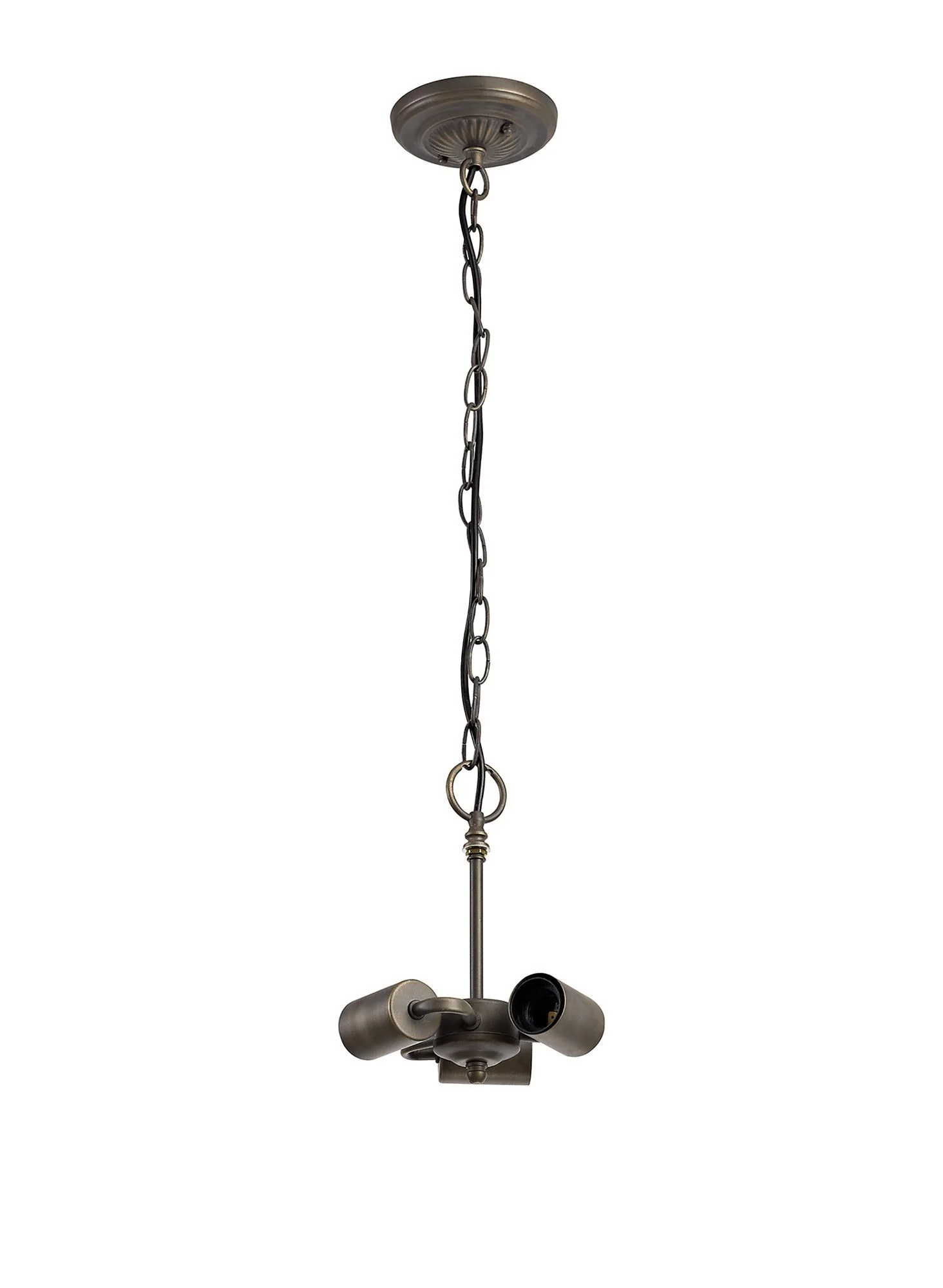 Aero 3 Light Downlighter Pendant E27 With 30cm Tiffany Shade, Beige/Clear Crystal/Aged Antique Brass - Image 5
