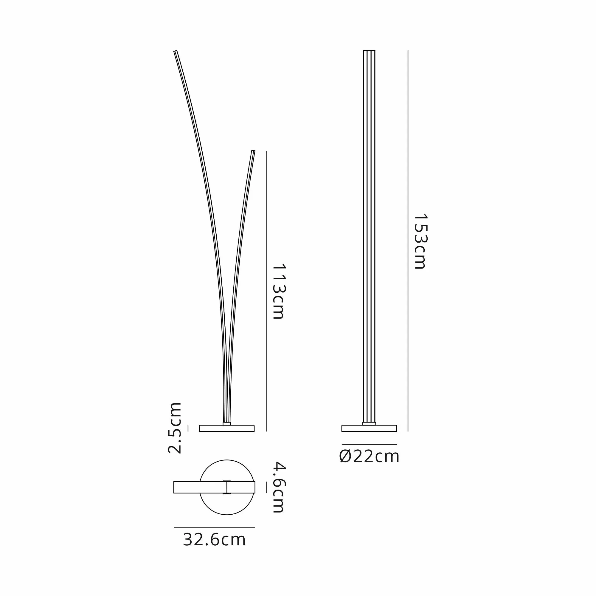 Aesthet 2Lt LED Floor Lamp - White/Gold - Image 7