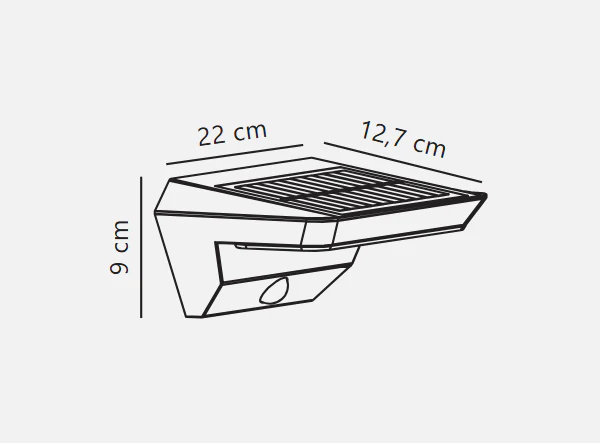 Agena Solar Wall light- Black - Image 6