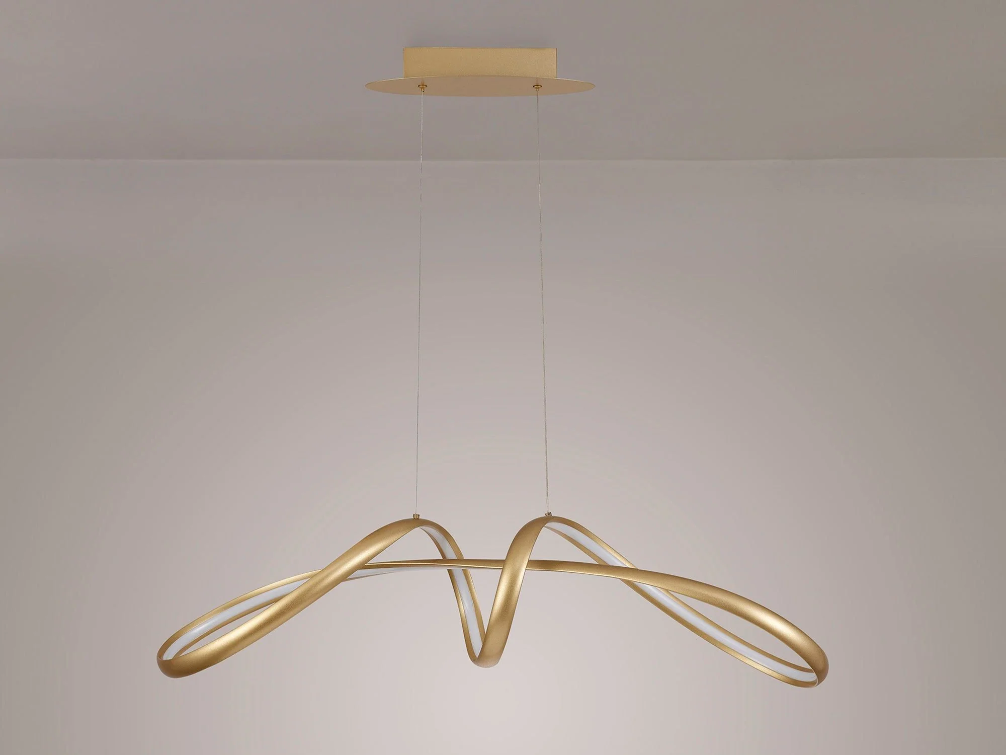 Agora Large Oval Pendant - 3000K - Sand Gold - Image 2
