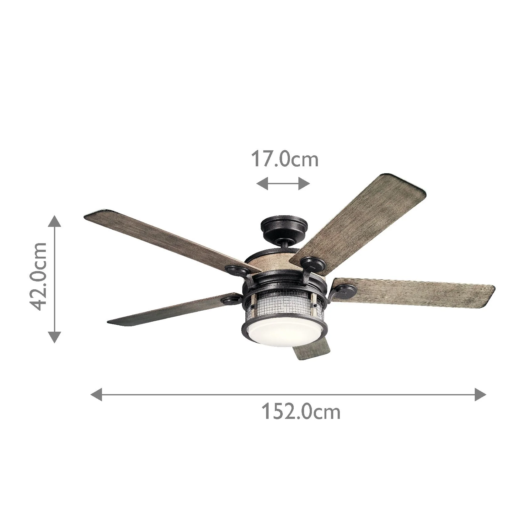 Ahrendale IP44- 60in / 152cm Fan - Anvil Iron - Image 9