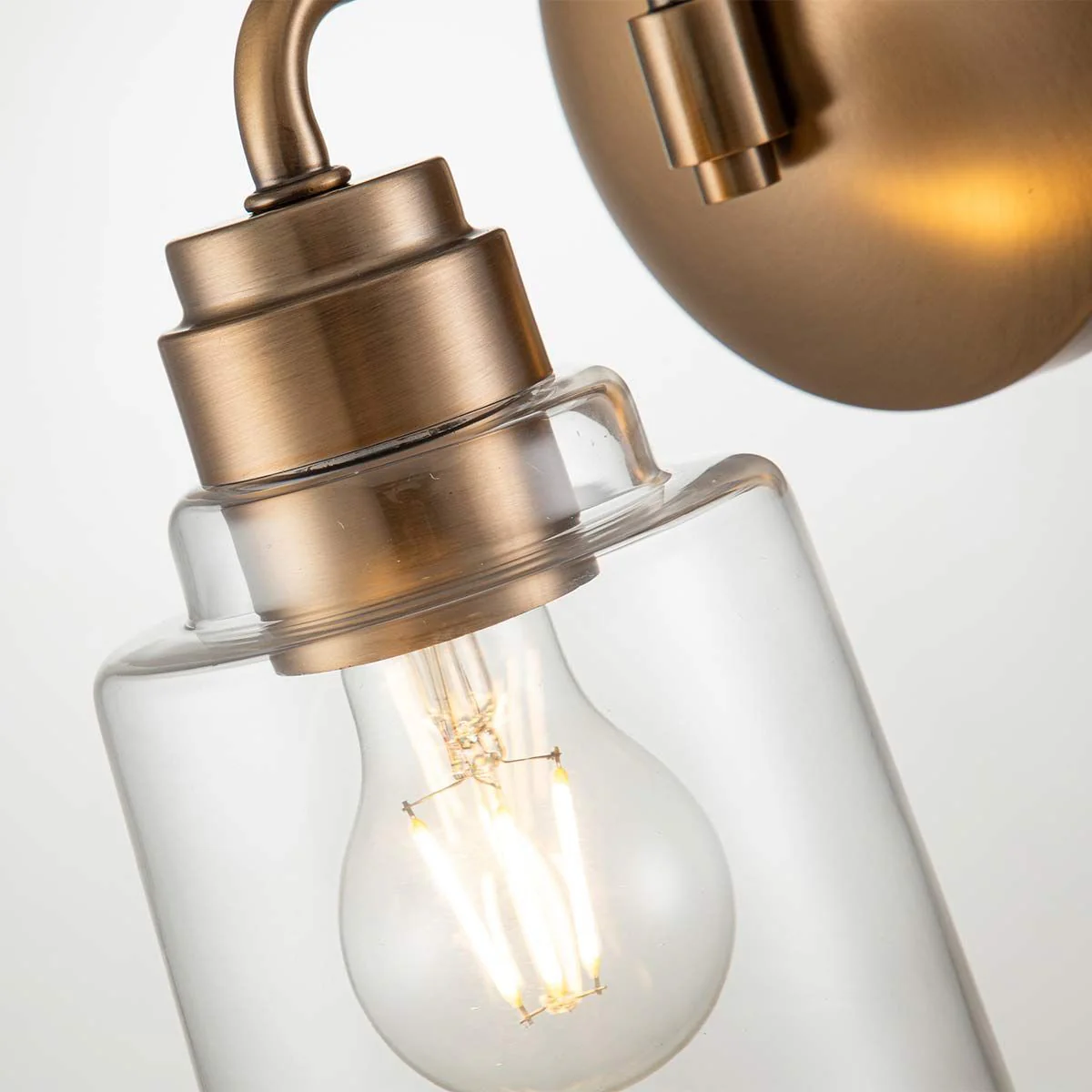 Aivian 1 Light Wall Light - Weathered Brass IP20 E27 - Image 3