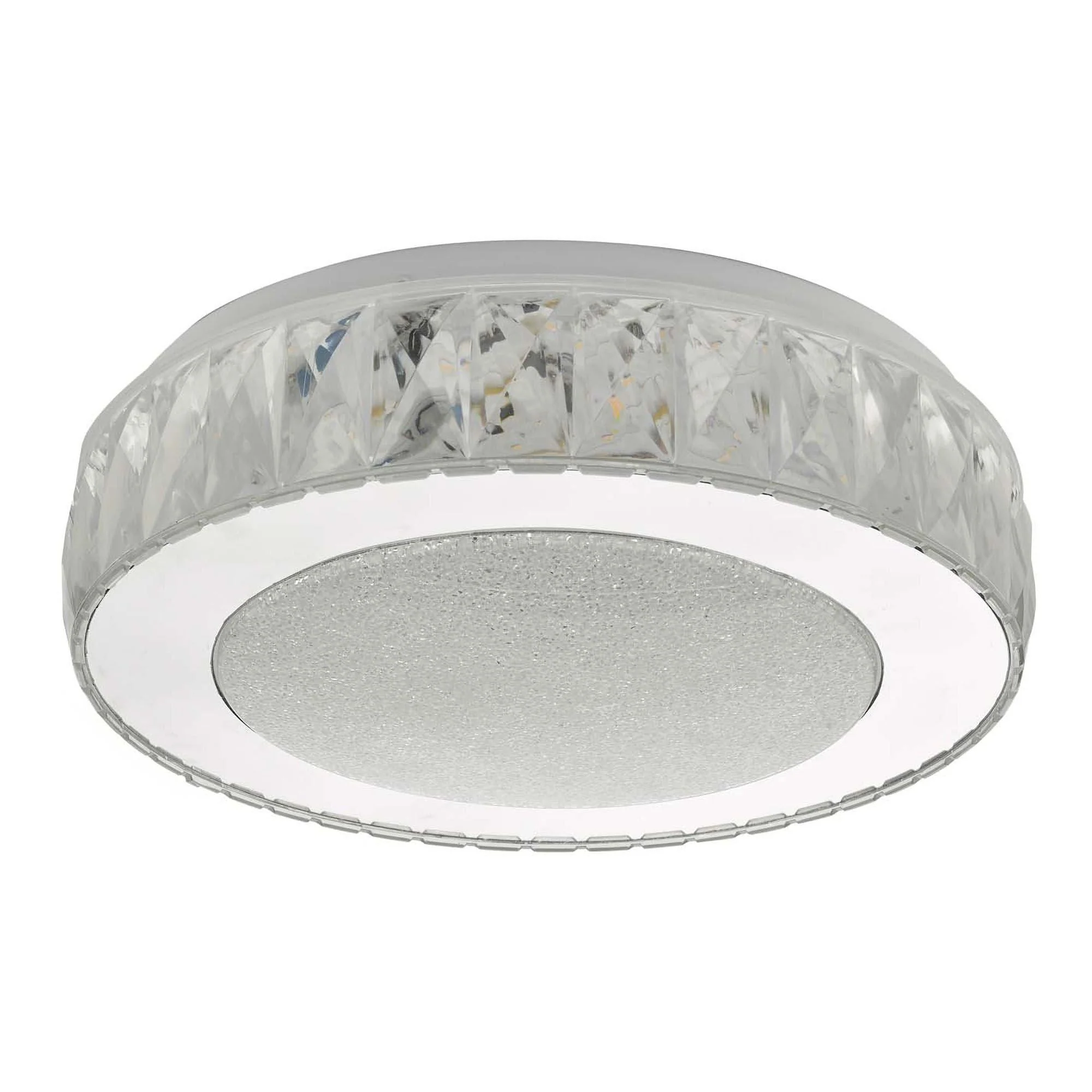 Akelia Small/Large LED Flush Ceiling Light - Acrylic & Stainless Steel Finish - Image 2