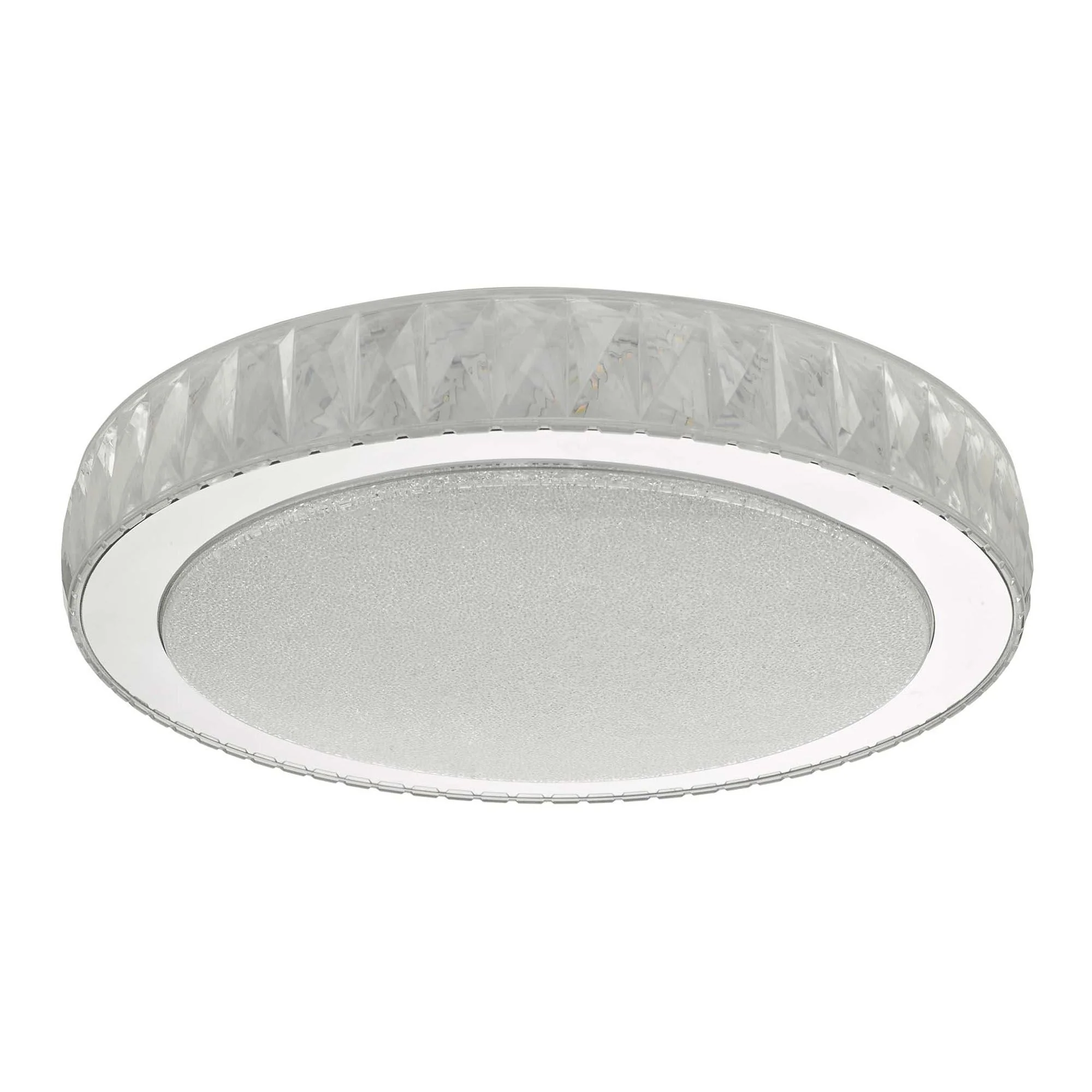 Akelia Small/Large LED Flush Ceiling Light - Acrylic & Stainless Steel Finish - Image 4