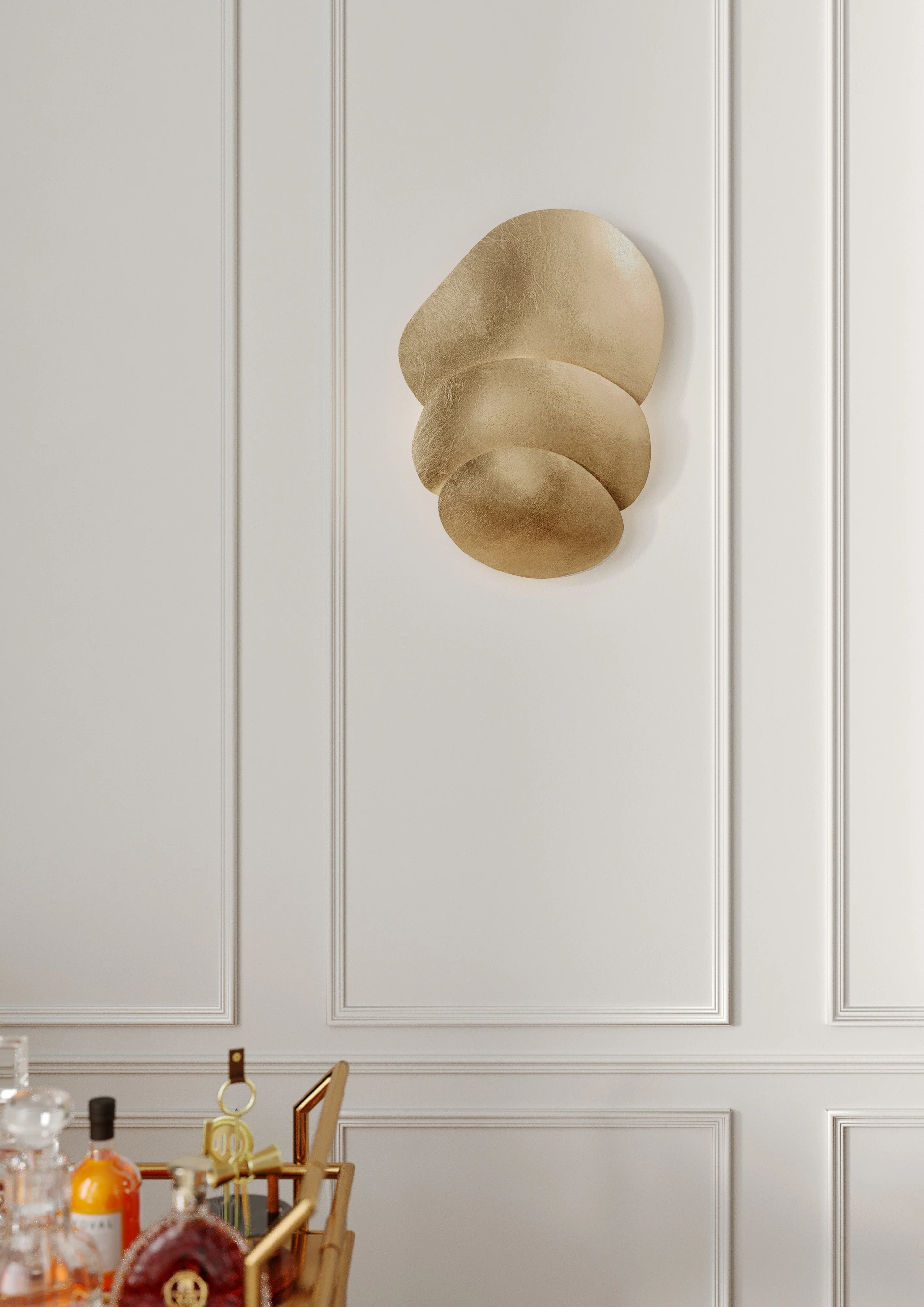 Akemi 1Lt Sconce - Gold/Silver Leaf - Image 3