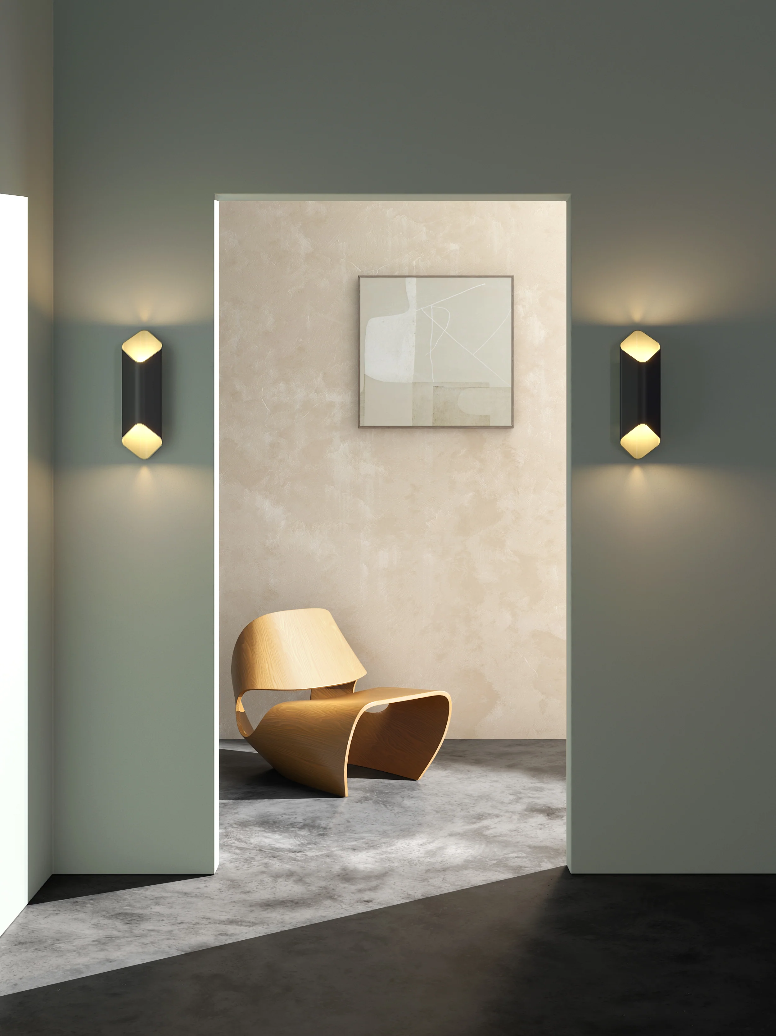 Ako 420/600 Phase Wall Light- Black/ White - Image 2