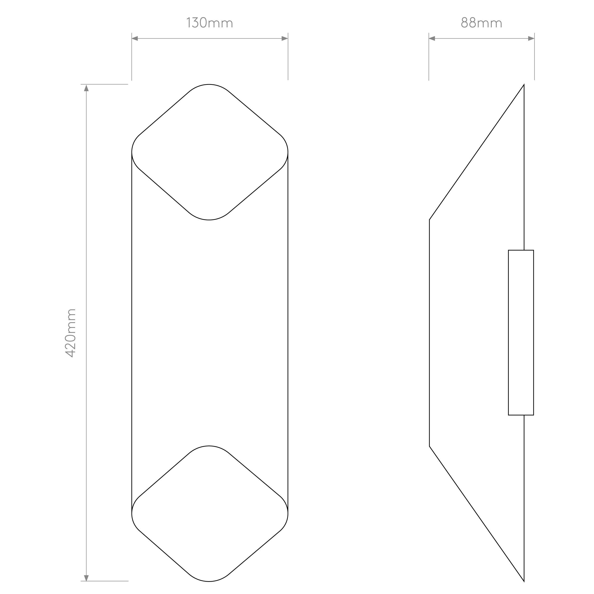 Ako 420/600 Phase Wall Light- Black/ White - Image 6