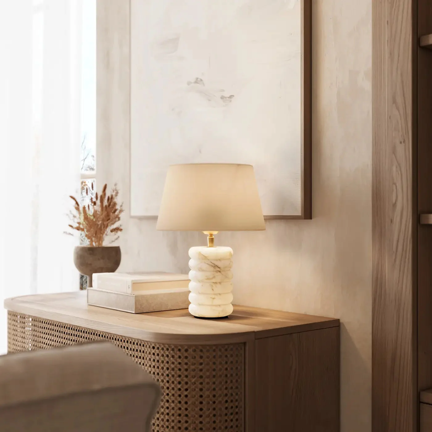Alabaster Dual Lit Table Lamp - Image 2
