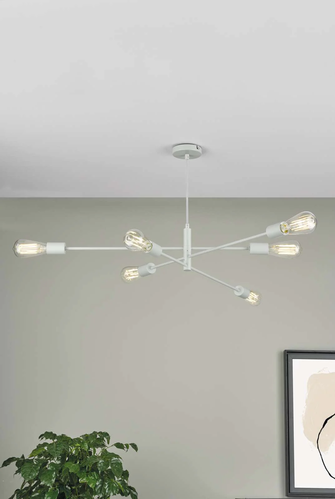 Alana 6 Light Fitting - Antique Brass/Black/Polished Gold/Satin Chrome Finish - Image 12