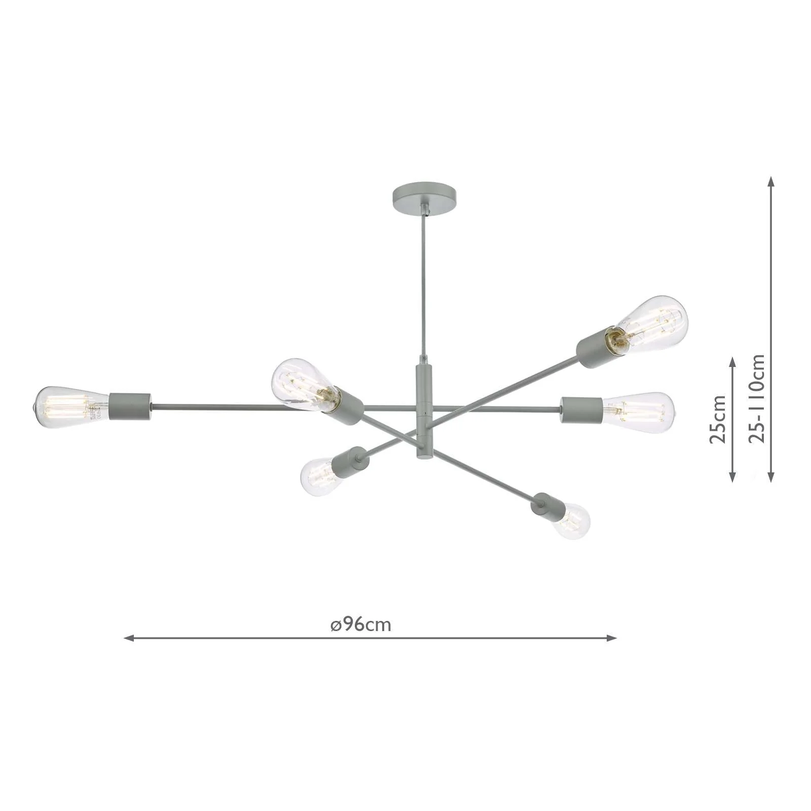 Alana 6 Light Fitting - Antique Brass/Black/Polished Gold/Satin Chrome Finish - Image 13