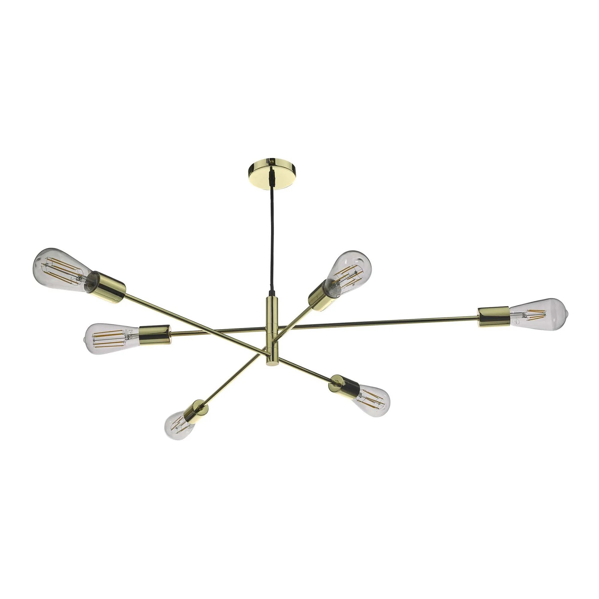 Alana 6 Light Fitting - Antique Brass/Black/Polished Gold/Satin Chrome Finish - Image 17