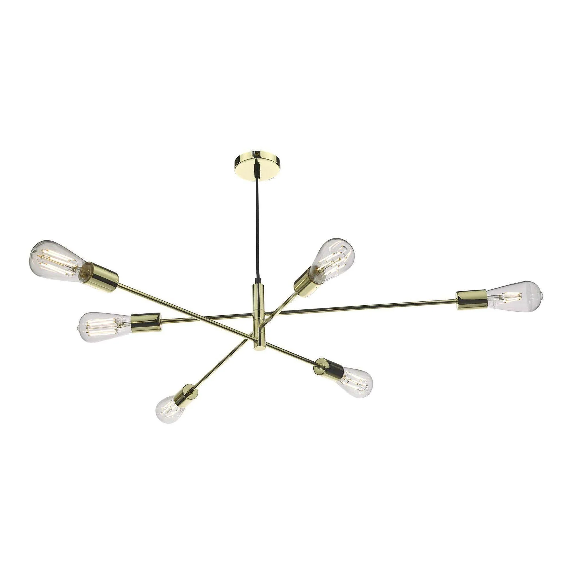 Alana 6 Light Fitting - Antique Brass/Black/Polished Gold/Satin Chrome Finish - Image 4