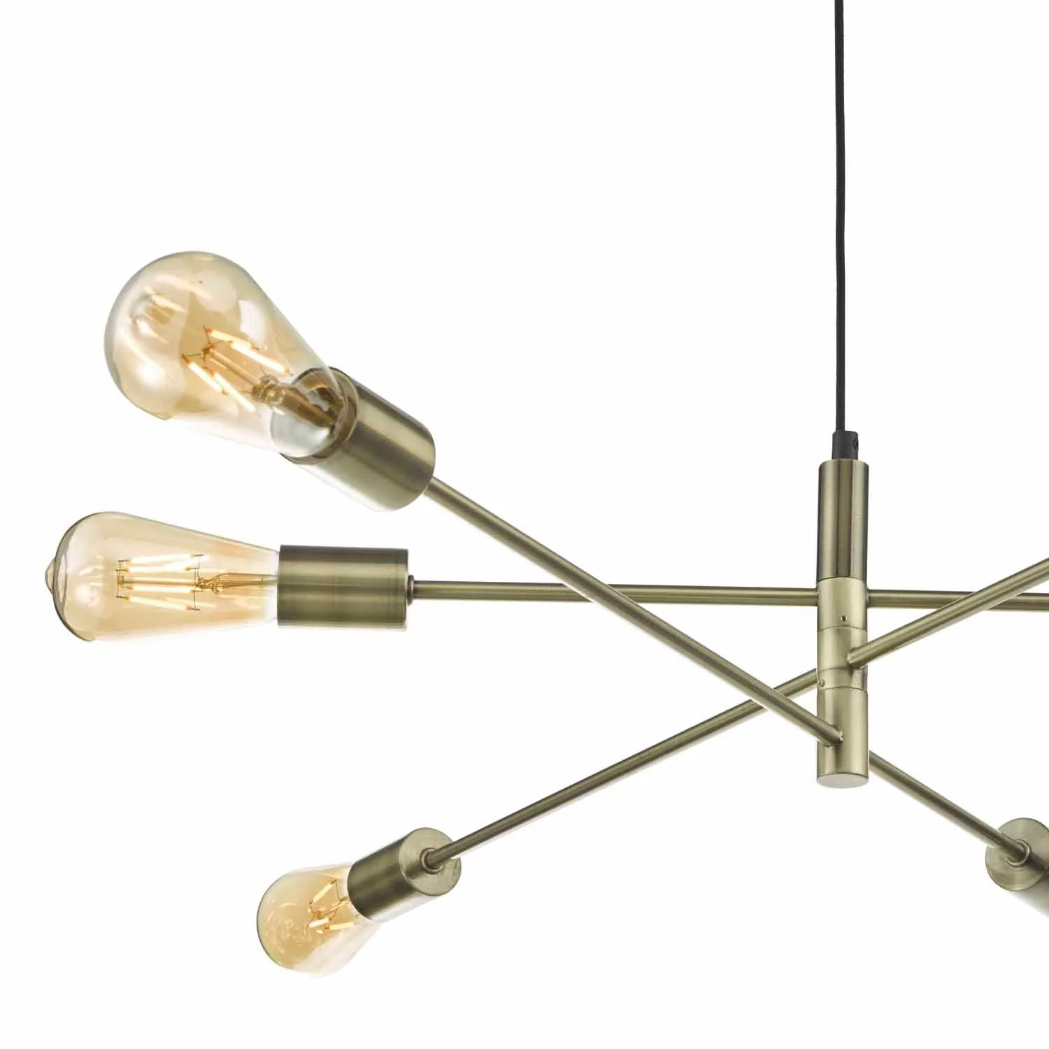 Alana 6 Light Fitting - Antique Brass/Black/Polished Gold/Satin Chrome Finish - Image 6
