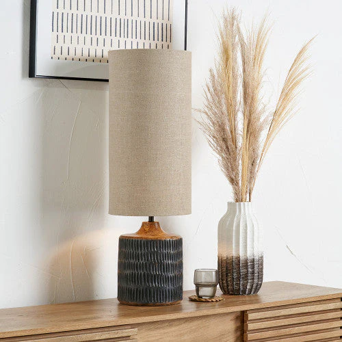 Alaric Antique Black Wash Mango Wood Table Lamp - Image 6