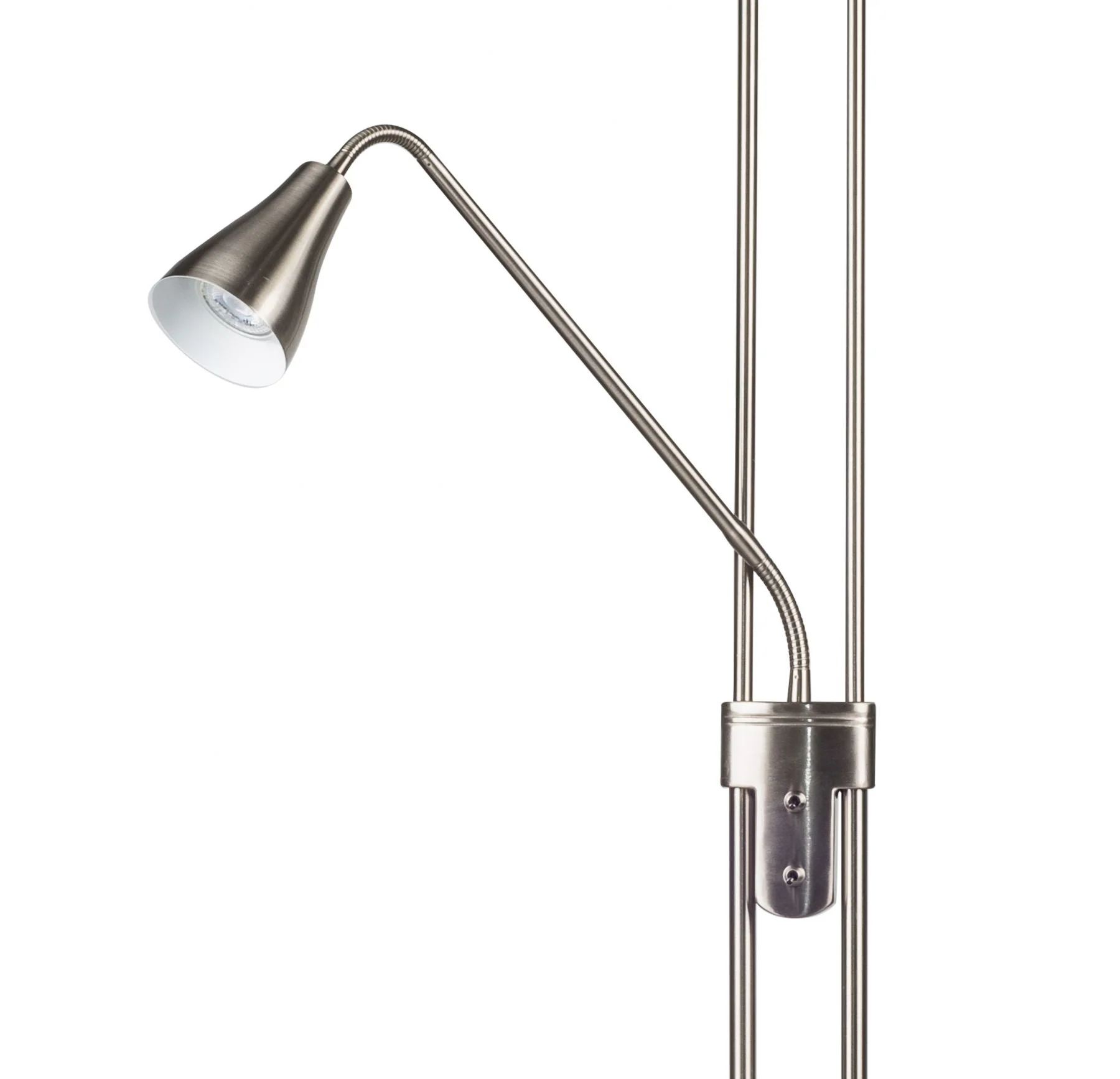Alba Mother and Child 2Lt Floor Lamp Antique Brass & Satin Chrome - Image 3