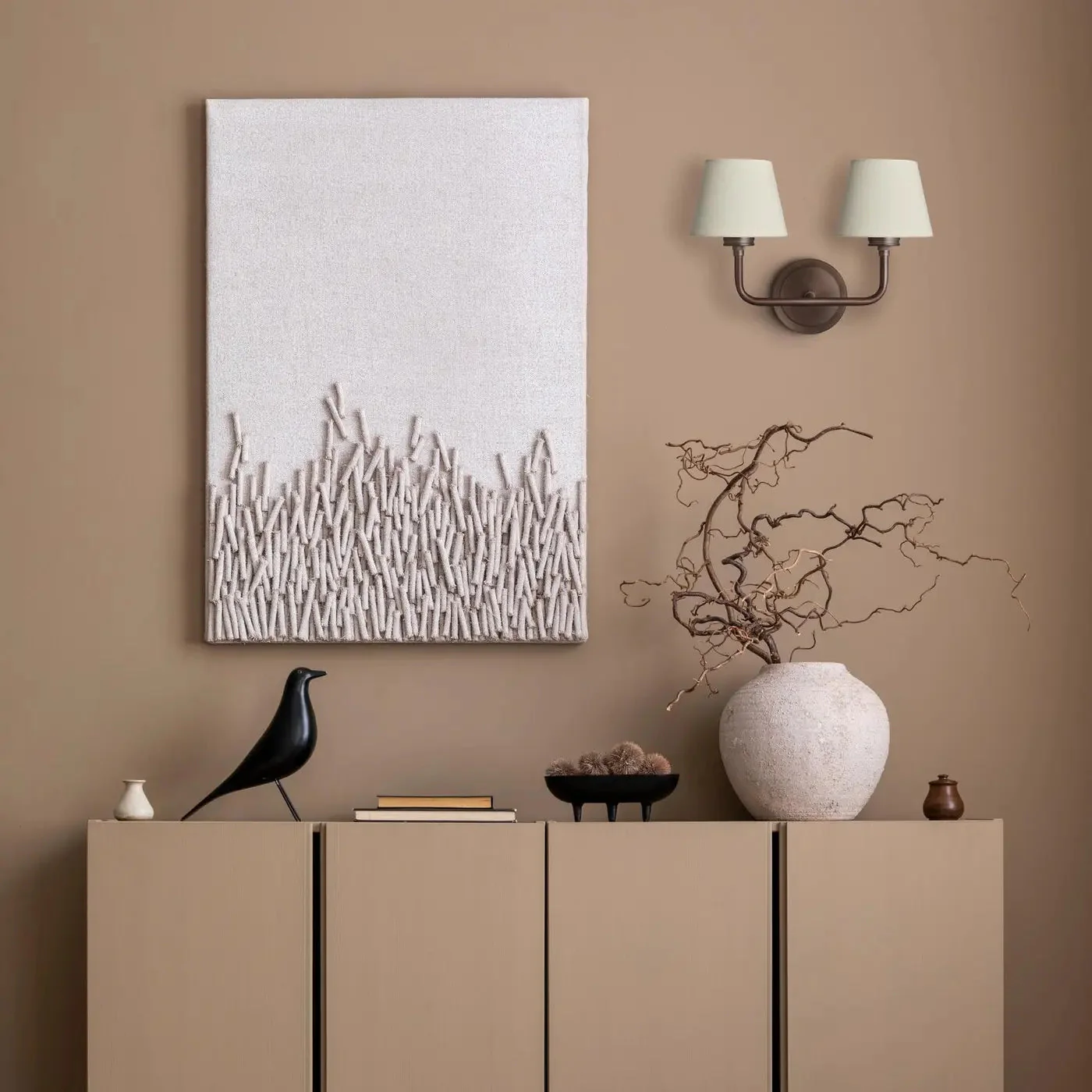 Albany 1/2Lt Wall Light - Natural Cotton Shade - Image 11