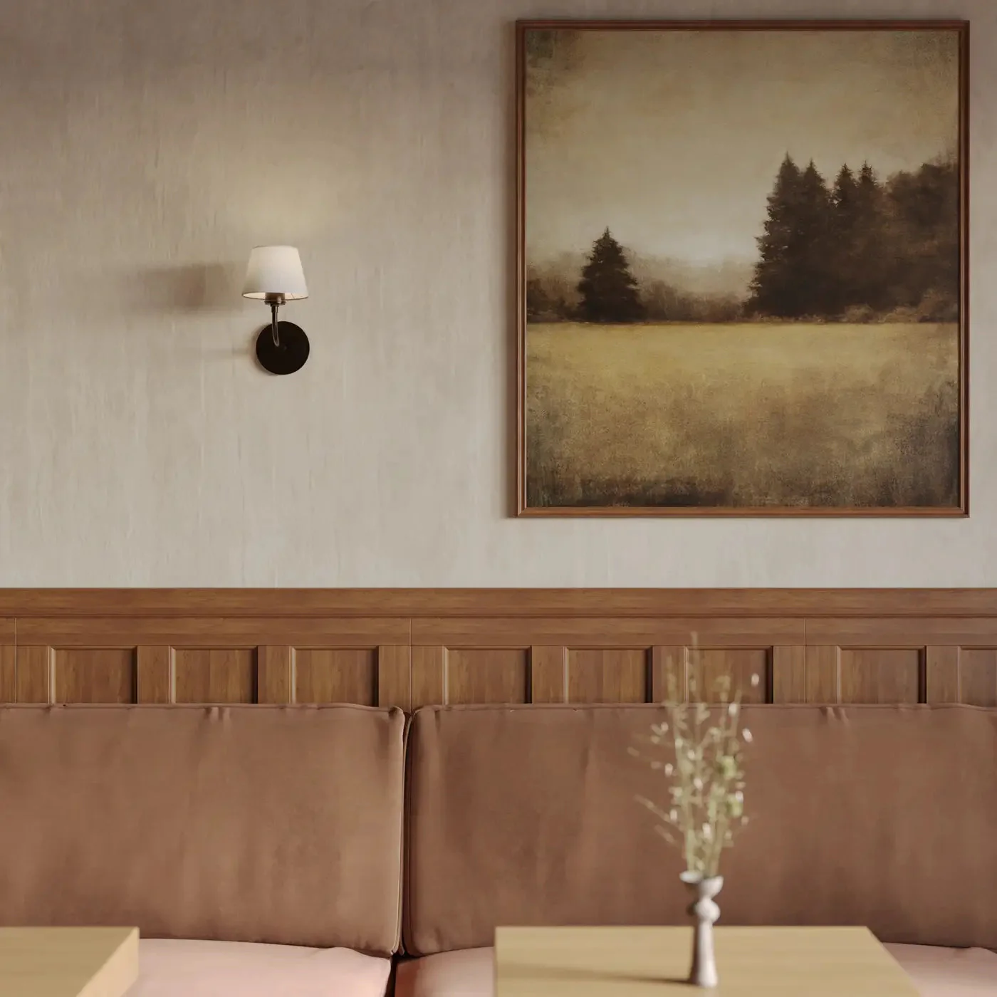 Albany 1/2Lt Wall Light - Natural Cotton Shade - Image 12