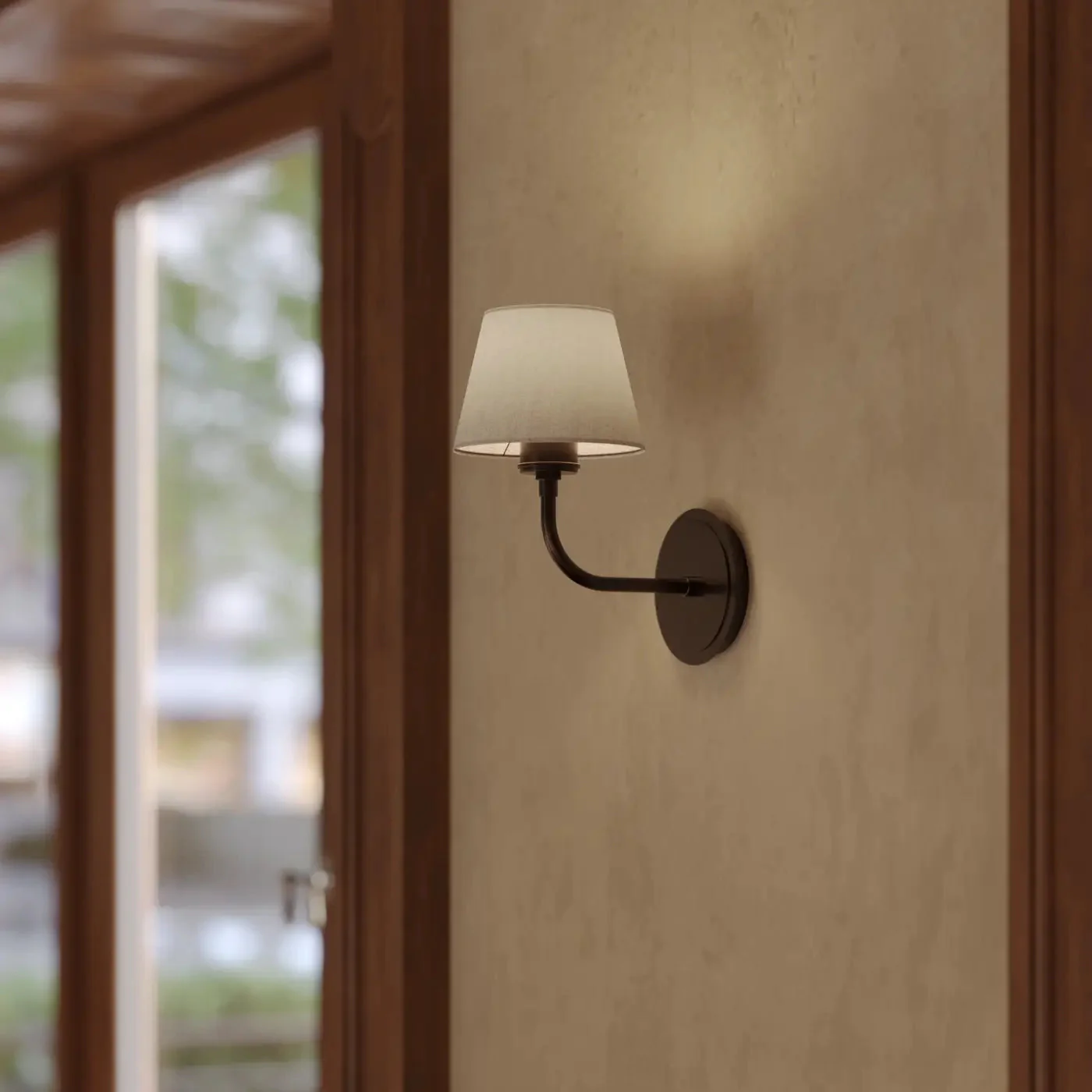 Albany 1/2Lt Wall Light - Natural Cotton Shade - Image 9