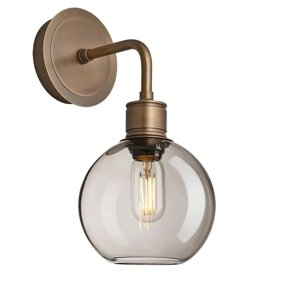 Albany Glass Globe 1/2Lt Wall Light - Clear/ Mocha Shades - Image 9