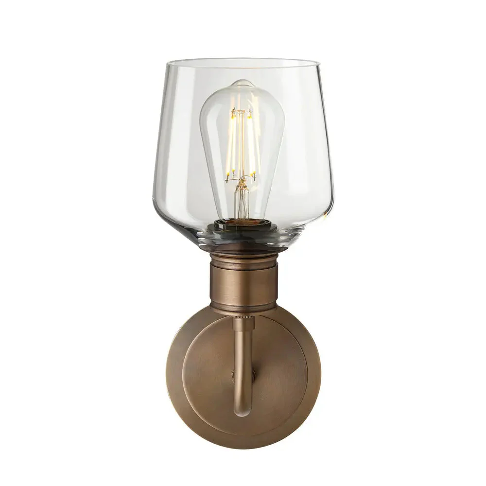 Albany Glass Schoolhouse 1/2Lt Wall Light - Clear/ Mocha Shades - Image 10