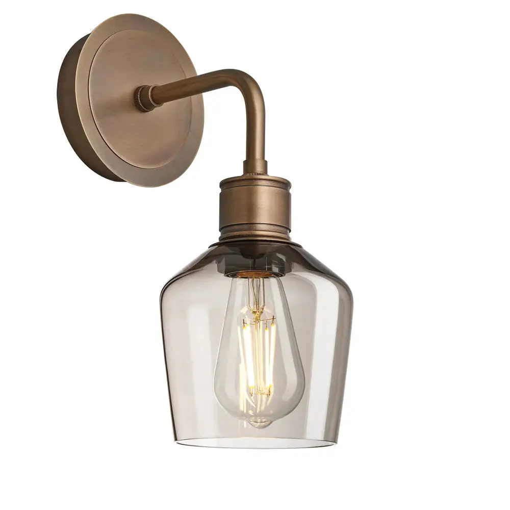 Albany Glass Schoolhouse 1/2Lt Wall Light - Clear/ Mocha Shades - Image 13