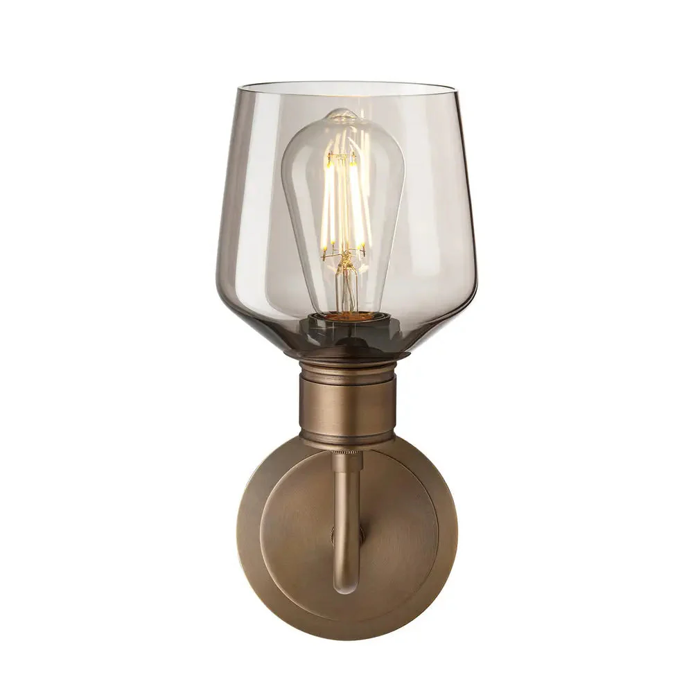 Albany Glass Schoolhouse 1/2Lt Wall Light - Clear/ Mocha Shades - Image 14
