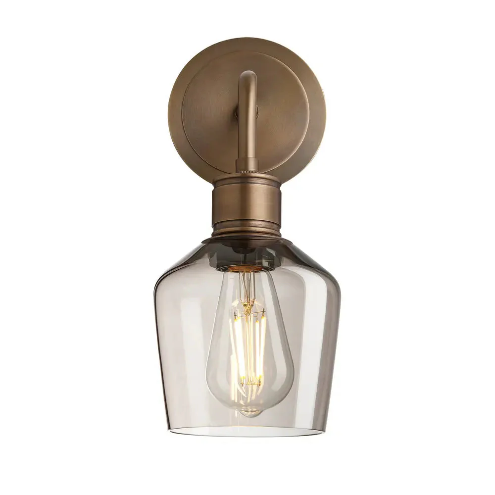 Albany Glass Schoolhouse 1/2Lt Wall Light - Clear/ Mocha Shades - Image 15