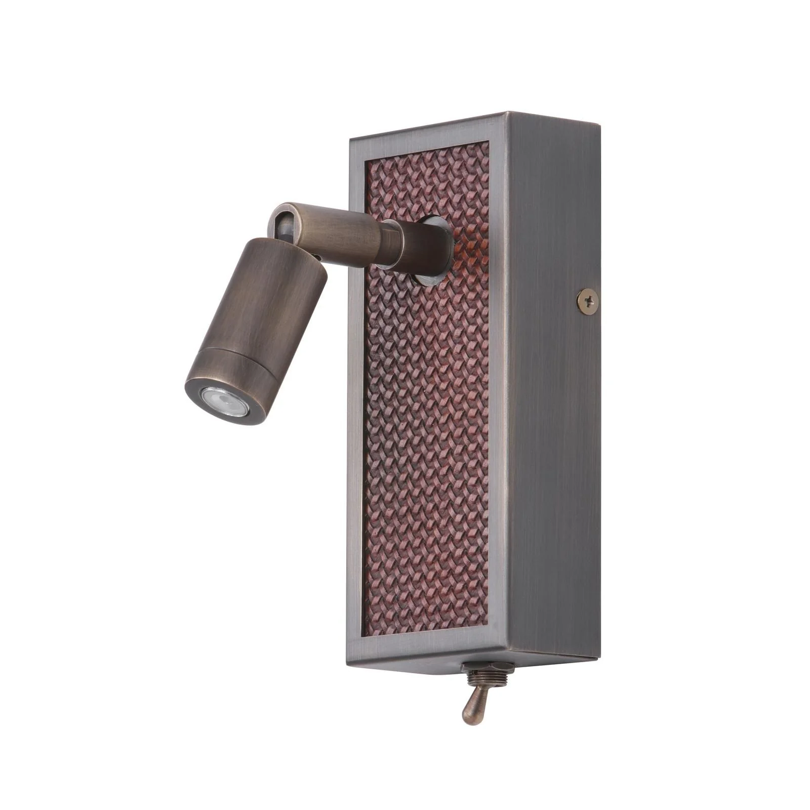 Albany LED Wall Light-  Antique Brass and Matt Brown - Image 2