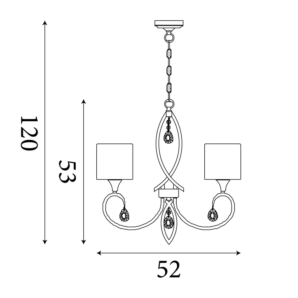 Alberto 5Lt/ 8Lt Pendant - Antique Brass, Crystal & Linen Shade - Image 4