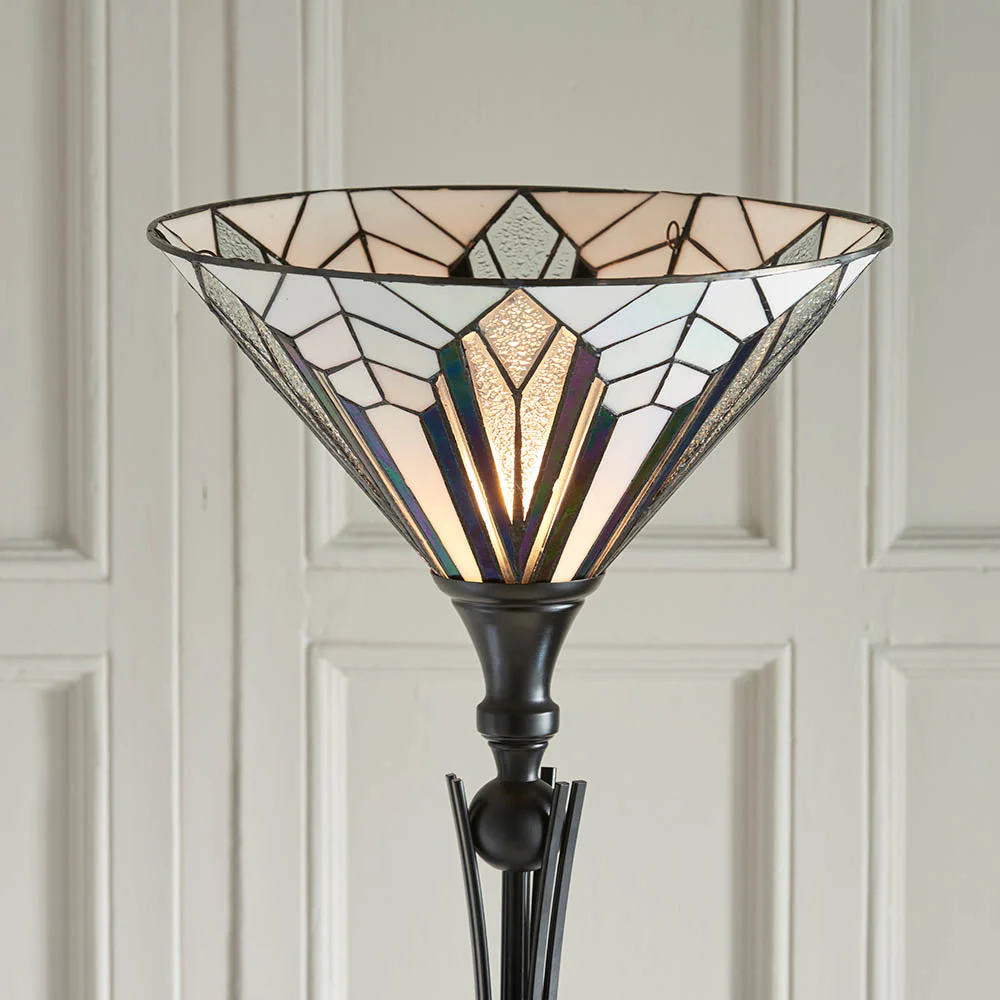 Alcyone Uplighter Floor Lamp -  Black Finish E27 - Image 3