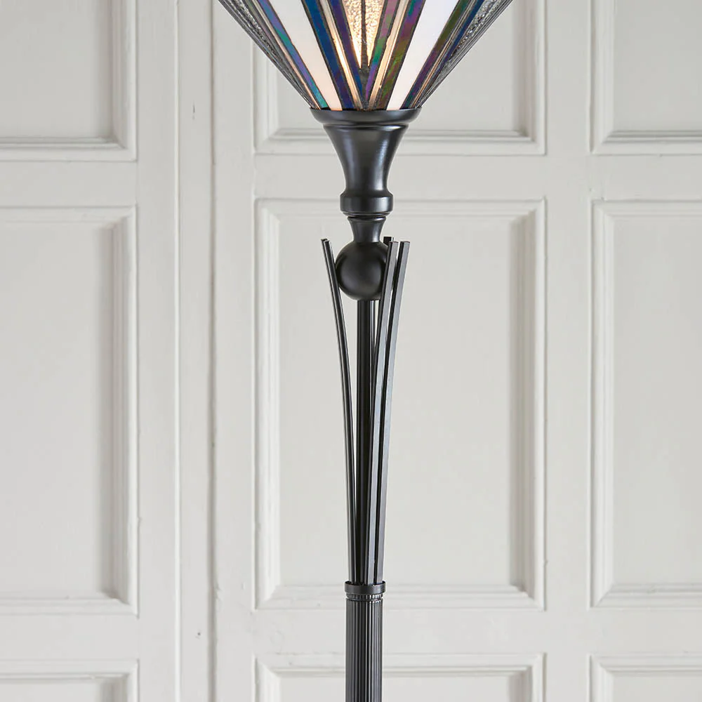 Alcyone Uplighter Floor Lamp -  Black Finish E27 - Image 4