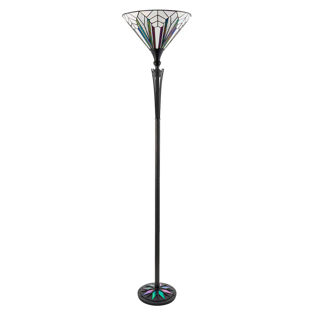 Alcyone Uplighter Floor Lamp -  Black Finish E27 - Image 9