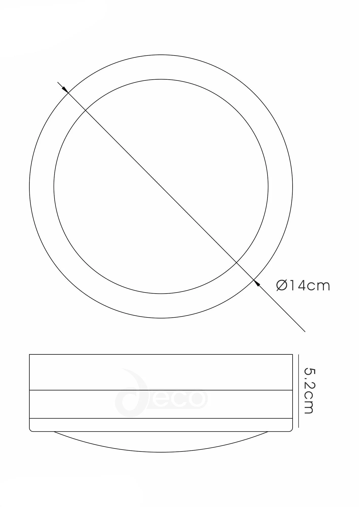 Aldo Square/Round Flush Ceiling/Wall Lamp, 2yrs Warranty - Image 6