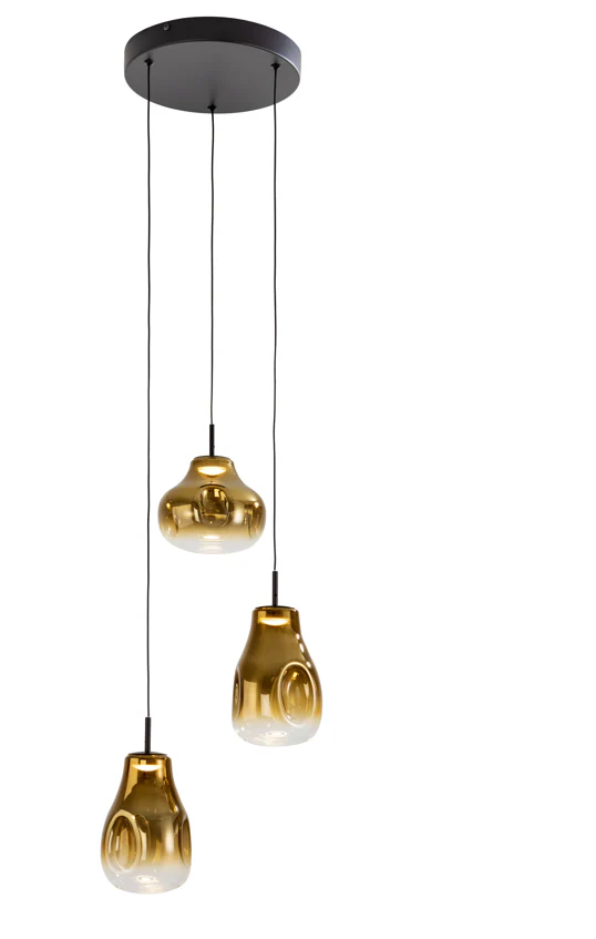 Aledis 3Lt/5Lt Ceiling Lights- Black-Golden Finish - Image 2