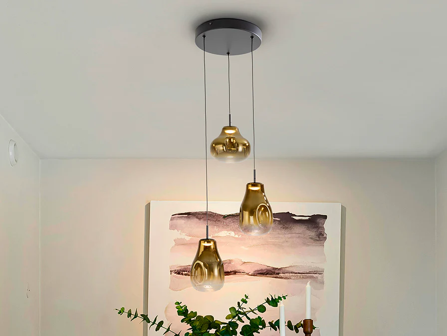 Aledis 3Lt/5Lt Ceiling Lights- Black-Golden Finish - Image 3